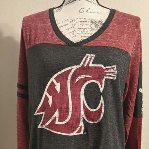 Washington State Cougars V-Neck Long Sleeve Shirt Medium